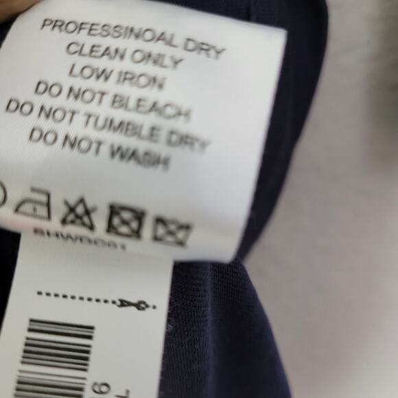 Quince Women's Wrap Dress Size L Navy Blue 100% Silk Solid Long Sleeves Collared - Picture 5 of 8